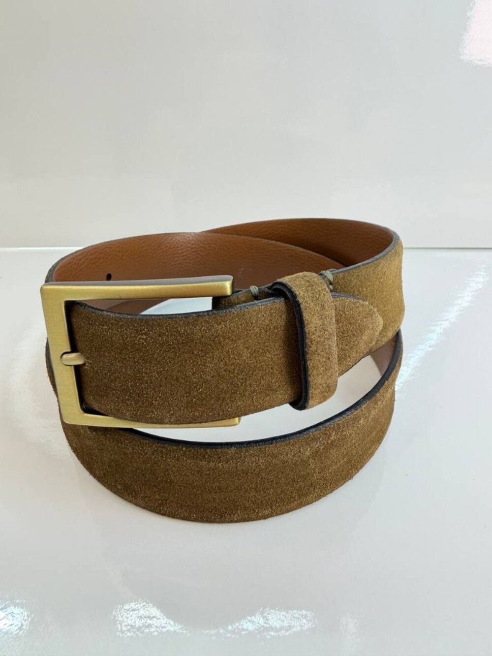 Joseph Abboud Italian Suede Leather Belt Size 32/80 – Made in Italy (92 cm / 36.